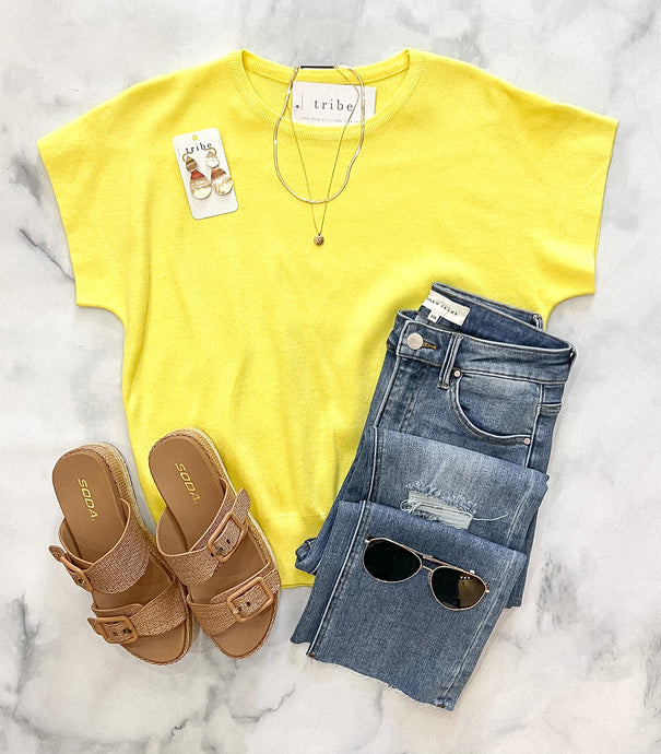 Isabella Yellow Sweater Top