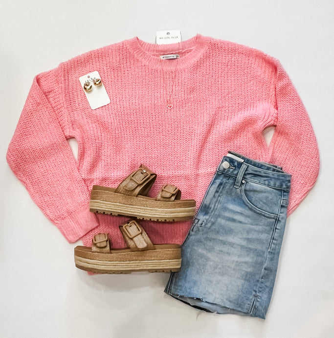 Amelia Pink Light Weight Pullover