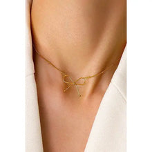 Load image into Gallery viewer, Sofia 18K Gold Plated Bow Necklace