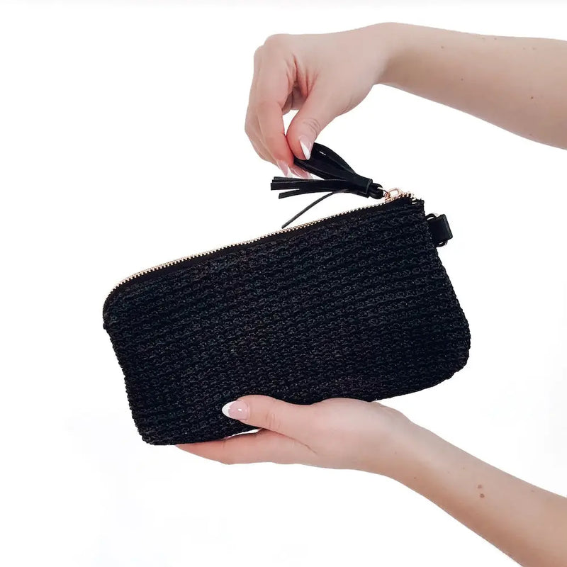 Rome Raffia Clutch Card Wallet