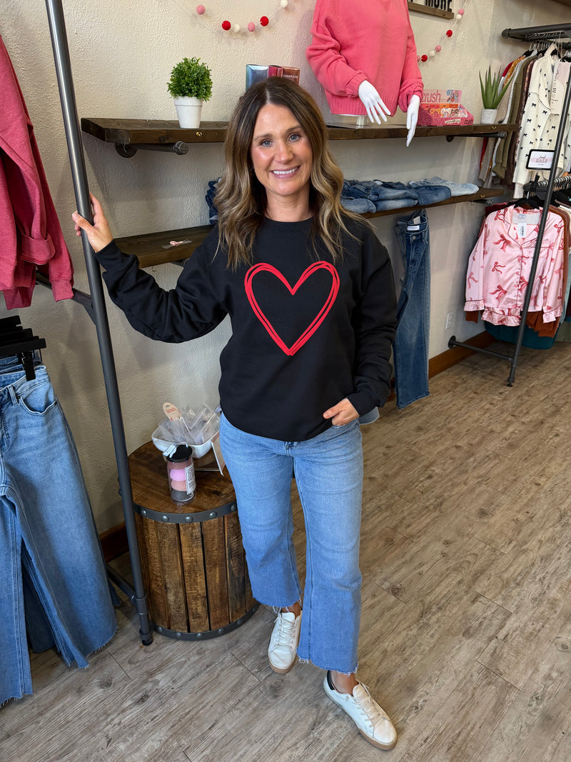Trish Raised Heart Sweatshirt