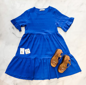 Joelle Blue Tiered Dress