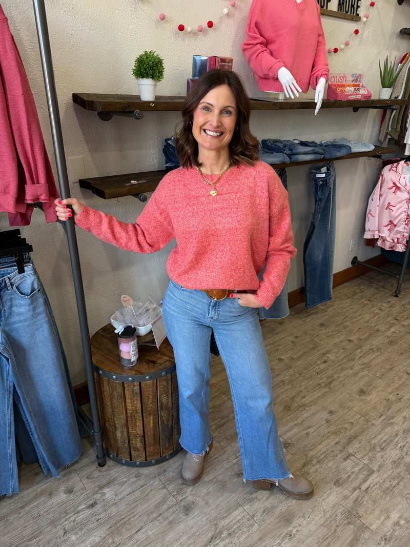 Megan Comfy Red Sweater