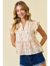 Load image into Gallery viewer, Gracie Floral Ruffle Sleeve Top