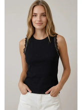 Load image into Gallery viewer, Athena Grommet Ruffle Sleeve Tank