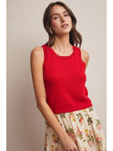 Load image into Gallery viewer, Ellison Open Knit Red Tank