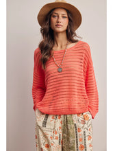 Load image into Gallery viewer, Addyson Open Knit Coral Sweater