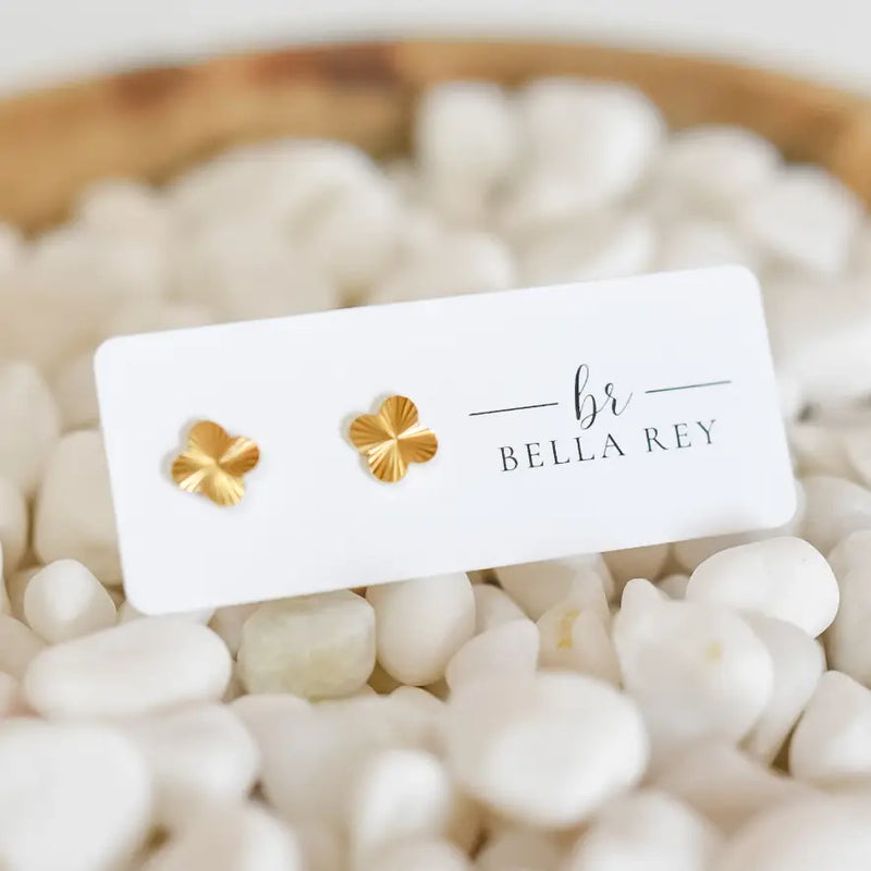 Victoria Gold CLover Stud Earrings