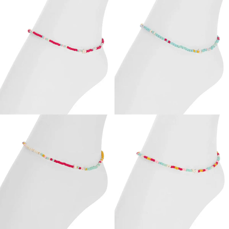 Sadie Stretch Seed Bead Anklets