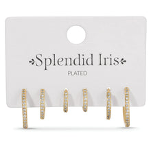 Load image into Gallery viewer, Jade Delicate Pave Huggies (3PK)