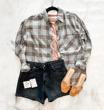 Load image into Gallery viewer, Chloe Heather Grey Plaid Top