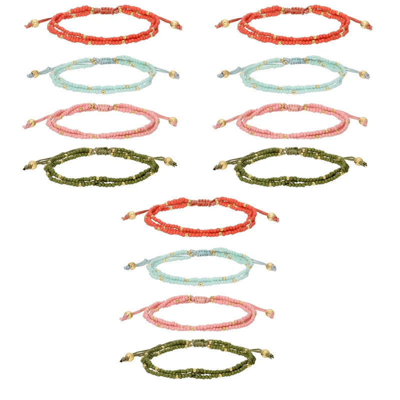 Brooklyn 2mm Adjustable Seed Bead Bracelets