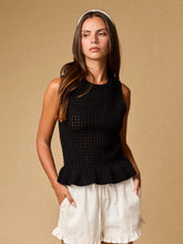 Load image into Gallery viewer, Layla Open Knit Peplum Top