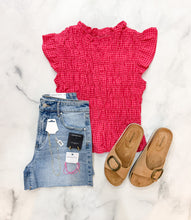Load image into Gallery viewer, Lacey Smocked Sleeveless Top