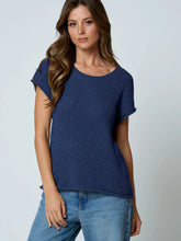 Load image into Gallery viewer, Aylani Navy Sweater Top