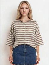 Load image into Gallery viewer, Berlin Stripe Raw Edge Cardi