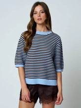 Load image into Gallery viewer, Francesca Textured Stripe Half Sleeve Top