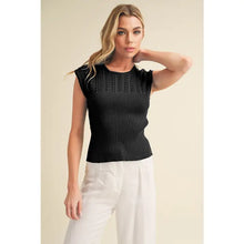Load image into Gallery viewer, Rosalie High Neck Black Tank