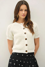 Load image into Gallery viewer, Emery Off White Short Sleeve Crochet Cardi