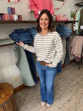 Load image into Gallery viewer, Harper Ivory &amp; Taupe Striped Sweater