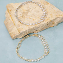 Load image into Gallery viewer, Lia Half Ball &amp; Pearl Double Chain Bracelet