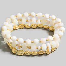 Load image into Gallery viewer, Liz Stone &amp; Metallic Beaded Bracelet Set