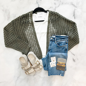 Keira Crochet Open Cardi
