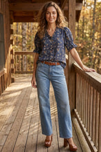 Load image into Gallery viewer, Tricia Floral Navy Top