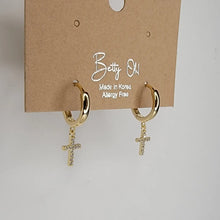 Load image into Gallery viewer, Alana Cross Huggies Hoop Earrings