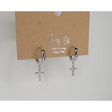 Load image into Gallery viewer, Alana Cross Huggies Hoop Earrings