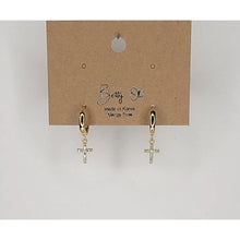 Load image into Gallery viewer, Alana Cross Huggies Hoop Earrings