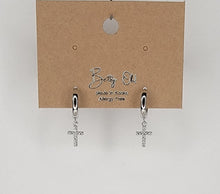 Load image into Gallery viewer, Alana Cross Huggies Hoop Earrings