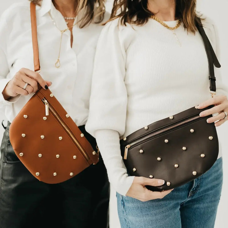 Jessi Gold Studded Crossbody Bag