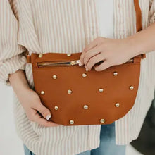 Load image into Gallery viewer, Jessi Gold Studded Crossbody Bag