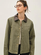 Load image into Gallery viewer, Mila Olive/Washed Leather Barn Jacket