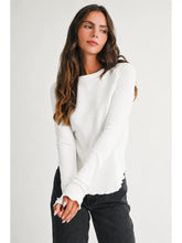 Load image into Gallery viewer, Jenna Thermal Knit Lettuce Edge Top