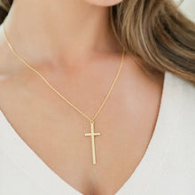 Load image into Gallery viewer, Miley Gilded Slim Cross Necklace