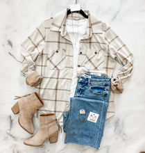 Load image into Gallery viewer, Becki Beige &amp; Brown Plaid