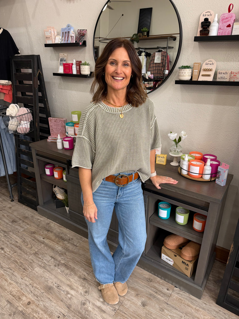 Megan Washed Boxy Knit Top