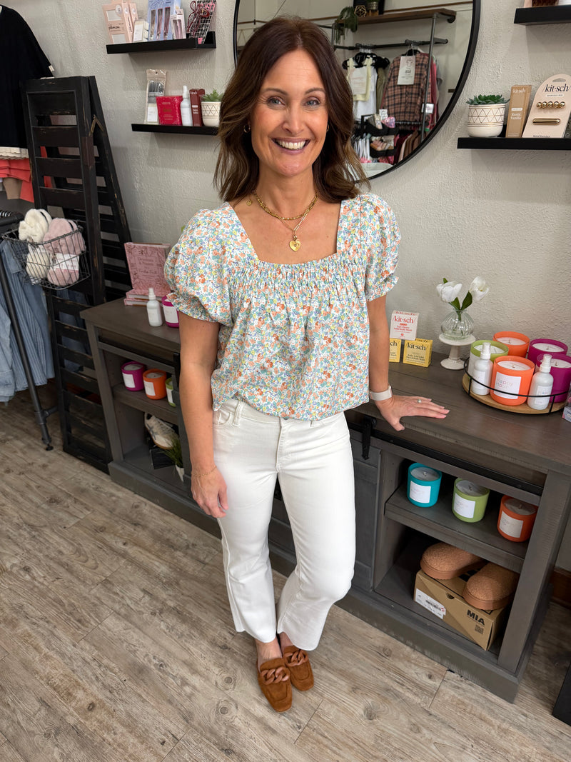 Riley Cropped White Flare