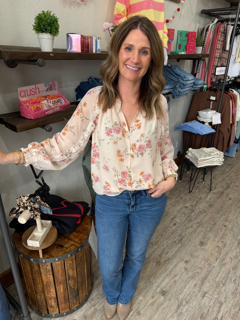 Norah Floral Ruffle Blouse