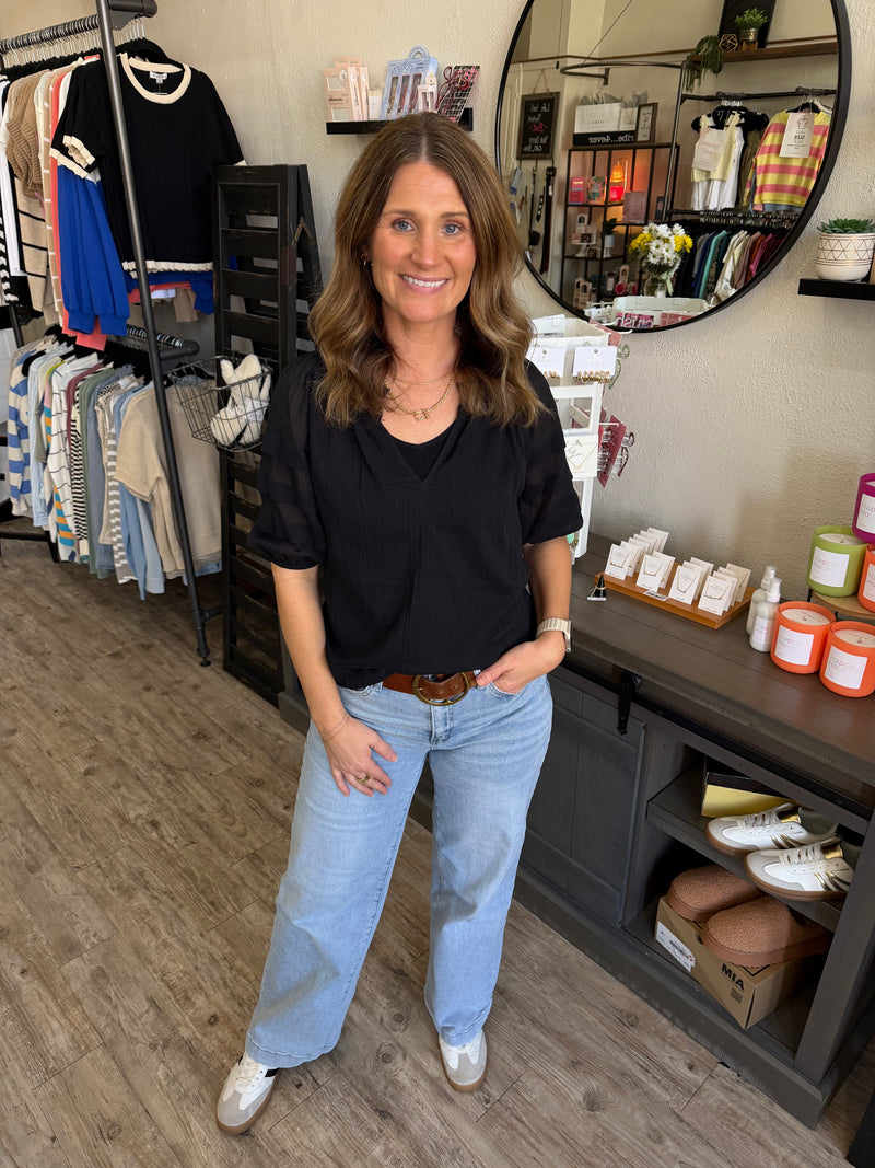 Vivian Smocked Puff Sleeve Top