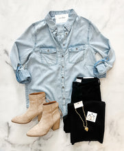 Load image into Gallery viewer, Laicey Chambray Button Down Top