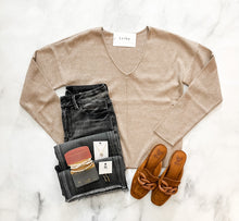 Load image into Gallery viewer, Kristen Solid V Neck Front Seam Sweater