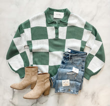 Load image into Gallery viewer, Lexley Checkered Green Sweater