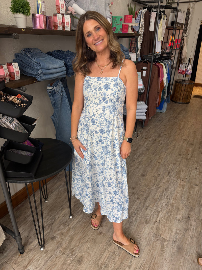 Kristie Watercolor Floral Midi Dress