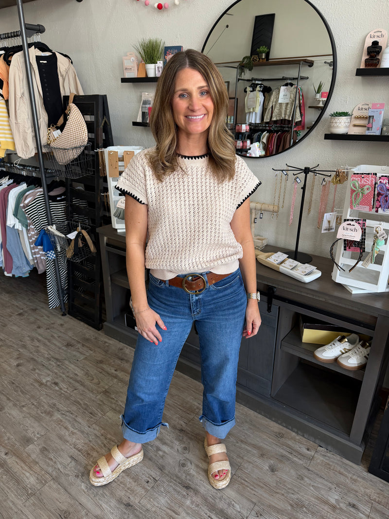 Alicia Contrast Trim Sweater