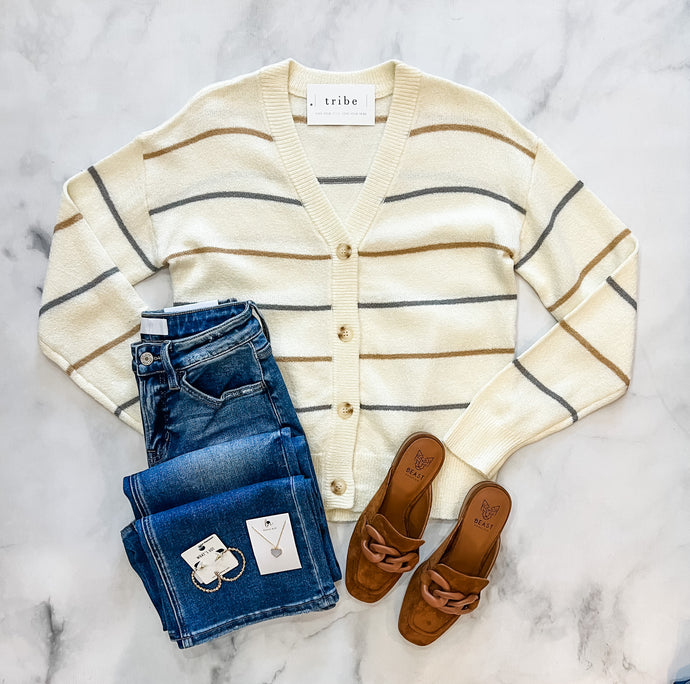 Alanna Buttoned V-Neck Cardi