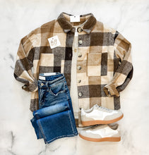 Load image into Gallery viewer, Adley Brown Plaid Shacket
