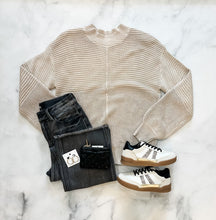 Load image into Gallery viewer, Milani Taupe Puff Sleeve Sweater